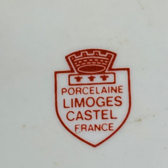 Limoges Castel France Porcelaine Miniature Tray Lovers Gold Trim Vintage as is - Picture 3 of 11